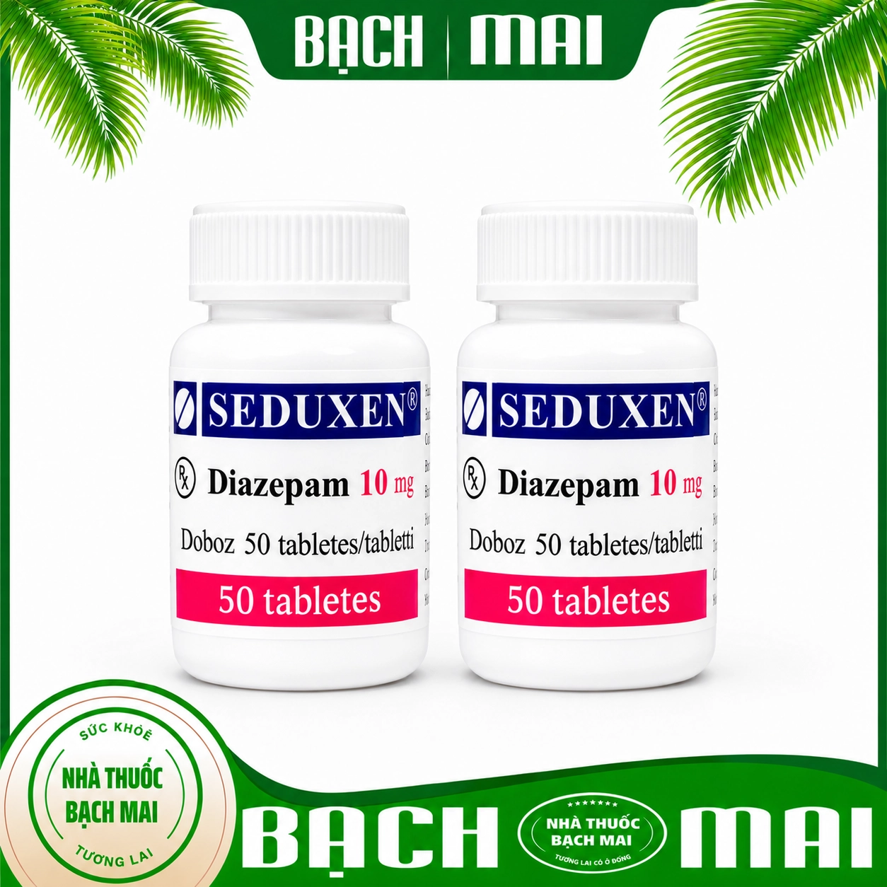 Thuốc Ngủ Seduxen 10mg Nhập Khẩu Chính Hãng Tại Viện Bạch Mai (Lọ 50 Viên)